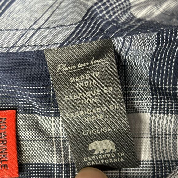 Dockers Shirt Mens LT Signature Comfort Flex‎ Blue Plaid S/S Button Down New $50 - Picture 7 of 13